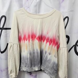 Knox Rose White and Pink Tie Dyed Sweater